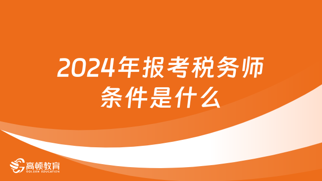 2024年报考税务师条件是什么